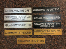 Load image into Gallery viewer, NBCU SFTSU Ep-104 Abramowitz Name Plates &amp; Holders