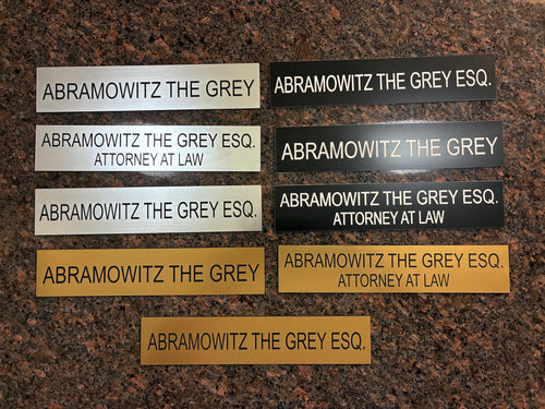 NBCU SFTSU Ep-104 Abramowitz Name Plates & Holders