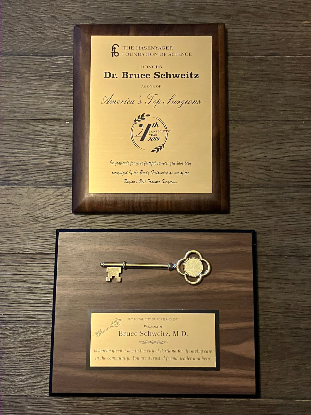 St. Denis Medical Plaques Bruce's Office