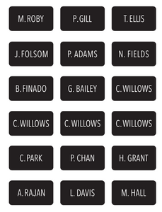 CSI Art Dept 18 Locker Name Plates