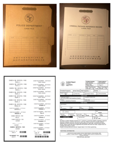 Crime 101 Folders, Labels and Incident Report
