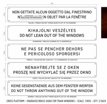 Load image into Gallery viewer, Real Heaven Cross Platform 10 " DO NOT LEAN OUT" Various Languages