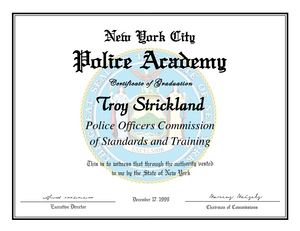 Custom NYPD Academy Certificate