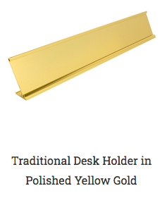 Ribbed Desk Holder Yellow Gold